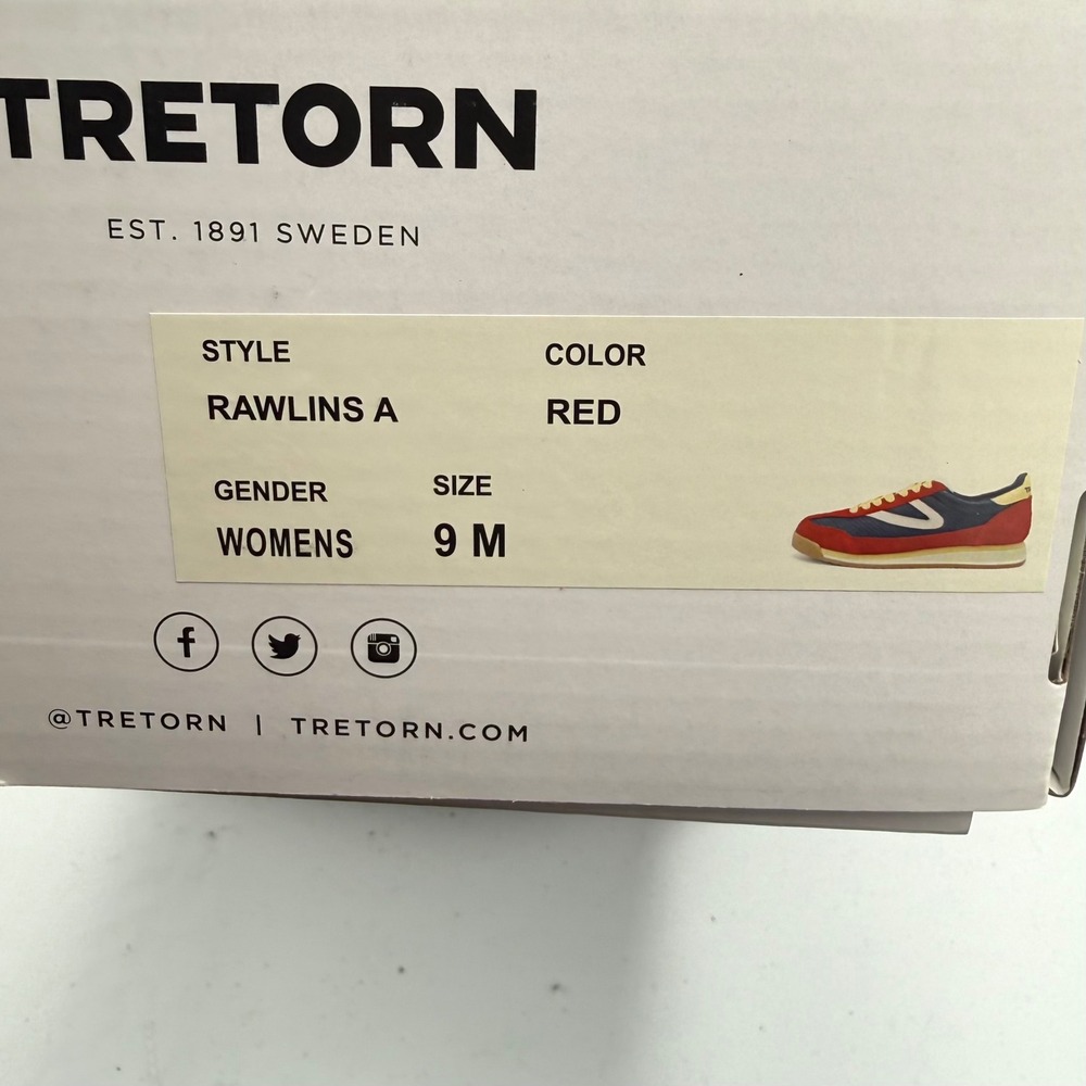 Tretorn Rawlins 2.0 Sneakers Colorblock Red Navy Yellow Retro Sporty Womens 9 - Picture 12 of 12